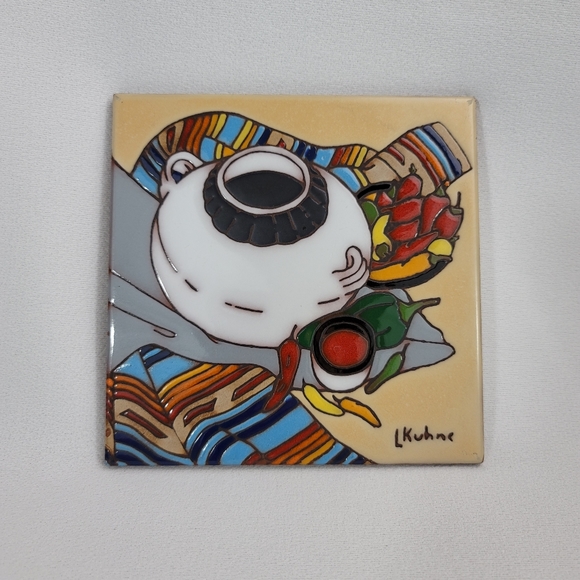 L Kuhne Southwestern Theme Hand-Painted Tile - Picture 12 of 12